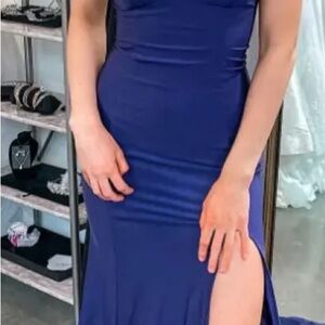 Royal Blue Formal Gown New With Tags Never Worn Strapless Size 10